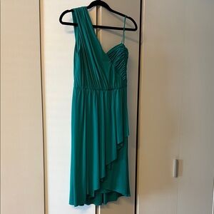 Emerald Green Asymmetrical One-Shoulder Cocktail Dress